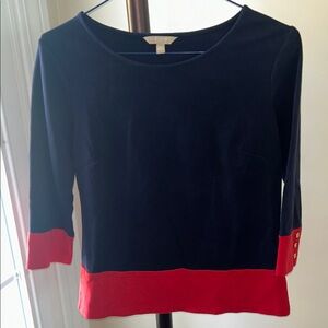 Banana Republic Navy and Red Women's Top